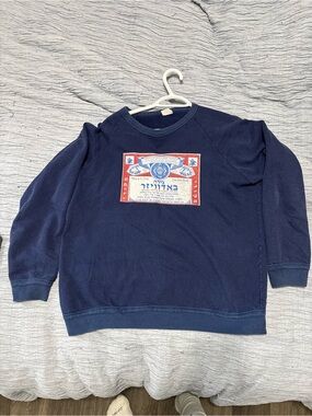 Budweiser Navy Crewneck Sweatshirt with Red & White Logo Patch